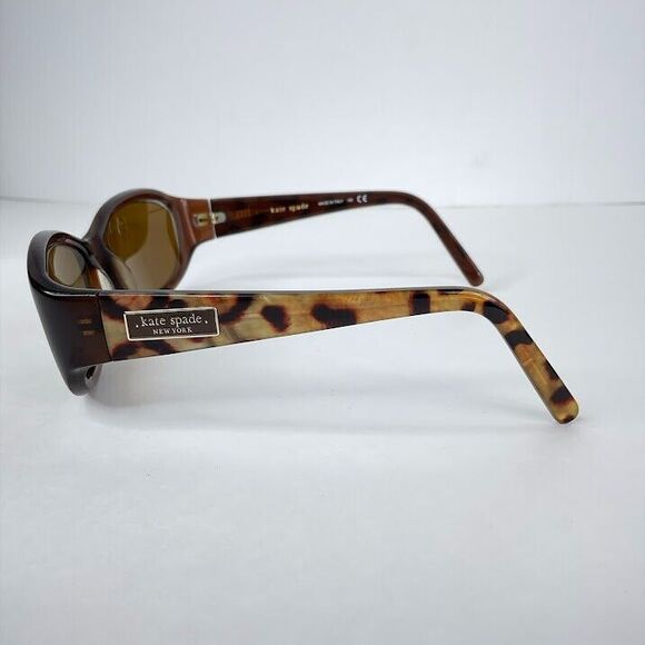 Kate Spade Sunglasses Brown Leopard Rectangle Dee/S 01W0 Frames 54-17 120 Italy - Picture 4 of 9